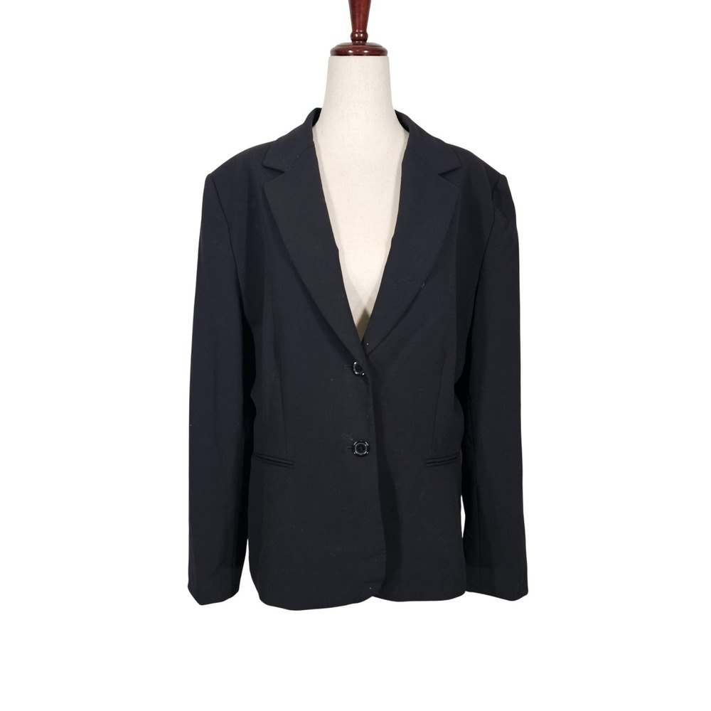 Tahari Arthur S Levine Blazer Womens 16‎ Black Suit Jacket Career Lined Stretch